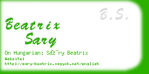 beatrix sary business card
